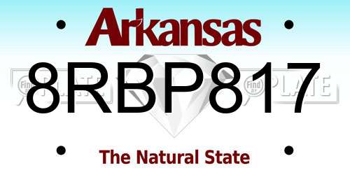 8RBP817 Arkansas License Plate