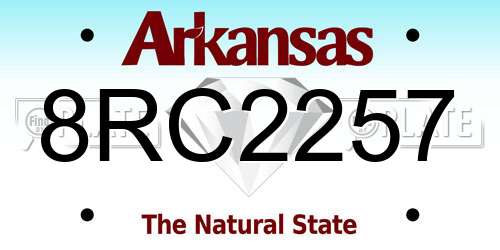 8RC2257 Arkansas License Plate