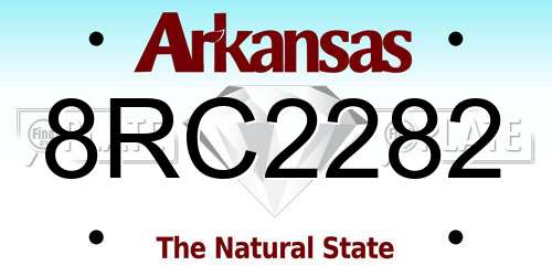8RC2282 Arkansas License Plate