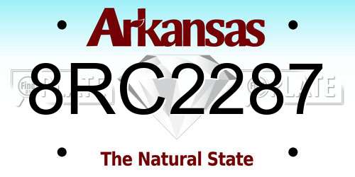 8RC2287 Arkansas License Plate