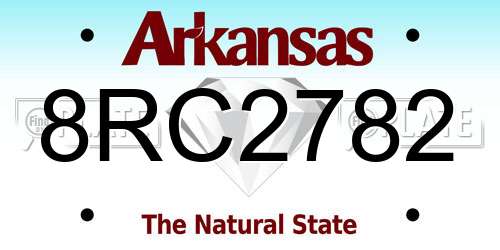 8RC2782 Arkansas License Plate