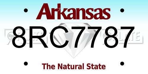 8RC7787 Arkansas License Plate