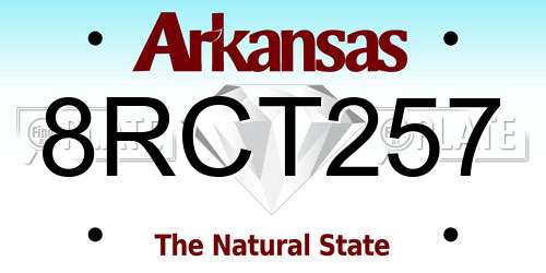 8RCT257 Arkansas License Plate