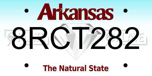 8RCT282 Arkansas License Plate