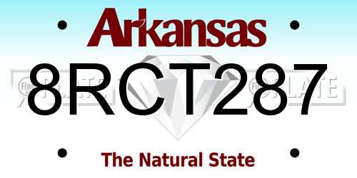 8RCT287 Arkansas License Plate