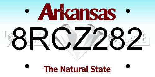 8RCZ282 Arkansas License Plate