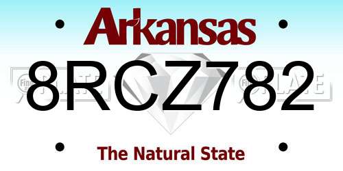 8RCZ782 Arkansas License Plate