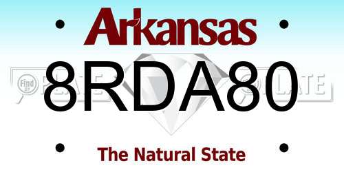 8RDA80 Arkansas License Plate