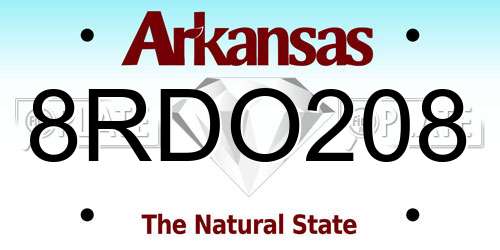 8RDO208 Arkansas License Plate