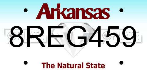 8REG459 Arkansas License Plate