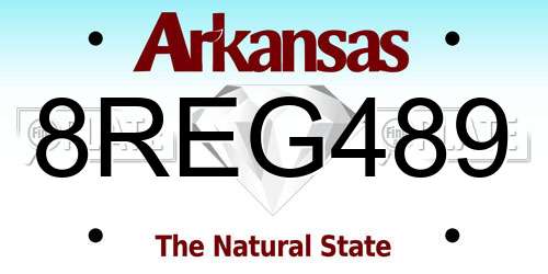 8REG489 Arkansas License Plate