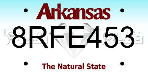 8RFE453 Arkansas License Plate