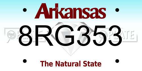 8RG353 Arkansas License Plate