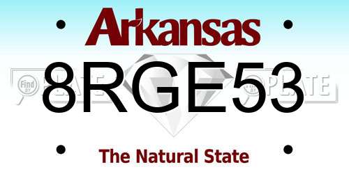 8RGE53 Arkansas License Plate