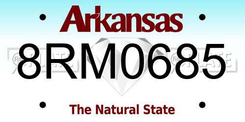 8RM0685 Arkansas License Plate