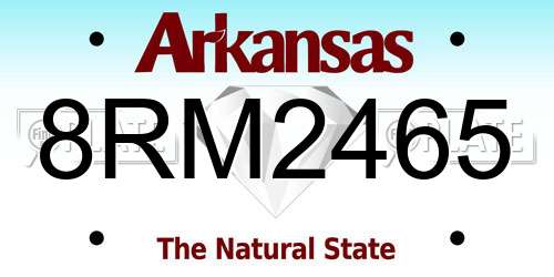 8RM2465 Arkansas License Plate