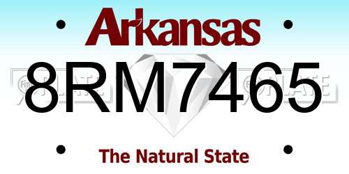 8RM7465 Arkansas License Plate