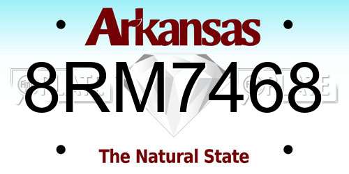 8RM7468 Arkansas License Plate