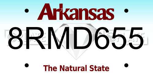 8RMD655 Arkansas License Plate