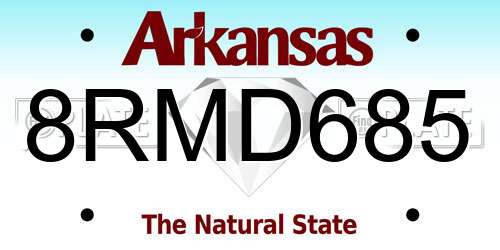 8RMD685 Arkansas License Plate