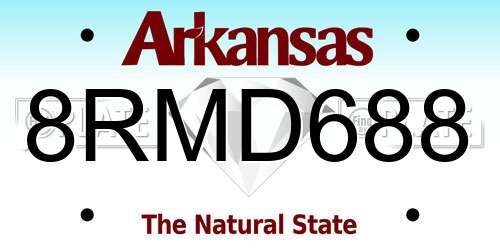 8RMD688 Arkansas License Plate