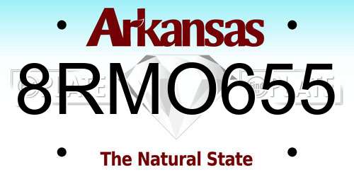 8RMO655 Arkansas License Plate