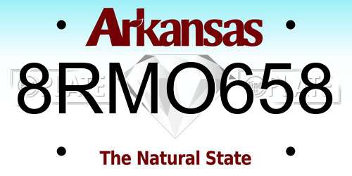 8RMO658 Arkansas License Plate