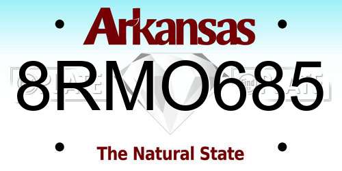 8RMO685 Arkansas License Plate