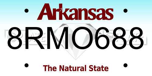 8RMO688 Arkansas License Plate