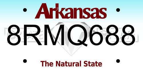 8RMQ688 Arkansas License Plate