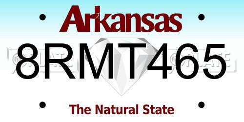 8RMT465 Arkansas License Plate