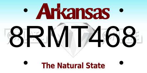 8RMT468 Arkansas License Plate