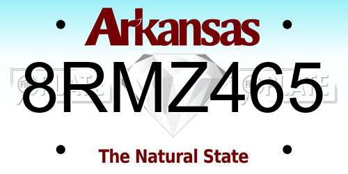 8RMZ465 Arkansas License Plate