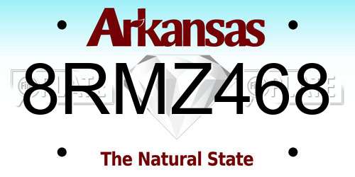 8RMZ468 Arkansas License Plate