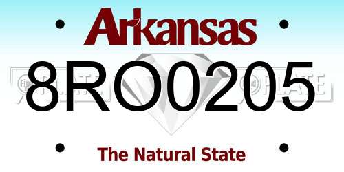 8RO0205 Arkansas License Plate