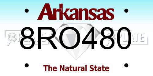 8RO480 Arkansas License Plate