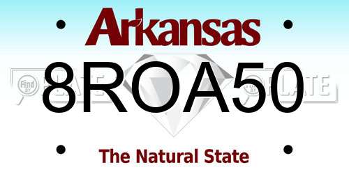 8ROA50 Arkansas License Plate