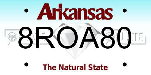 8ROA80 Arkansas License Plate