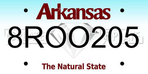 8ROO205 Arkansas License Plate