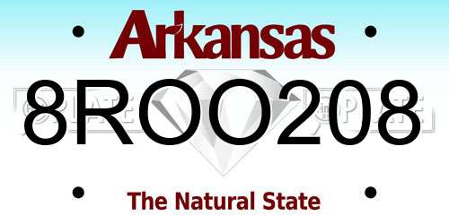 8ROO208 Arkansas License Plate
