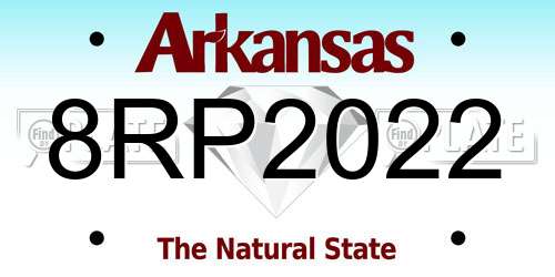 8RP2022 Arkansas License Plate