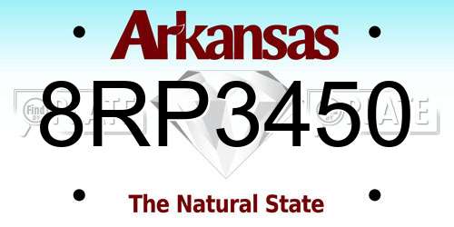 8RP3450 Arkansas License Plate