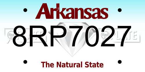 8RP7027 Arkansas License Plate