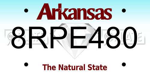 8RPE480 Arkansas License Plate