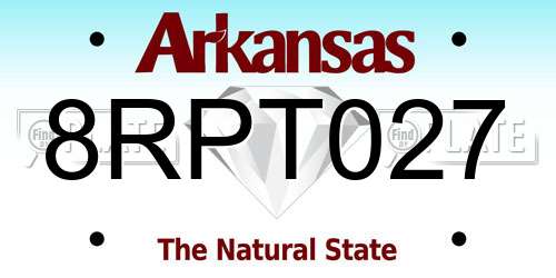 8RPT027 Arkansas License Plate