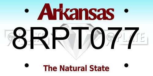 8RPT077 Arkansas License Plate