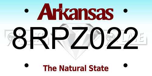 8RPZ022 Arkansas License Plate