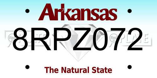 8RPZ072 Arkansas License Plate