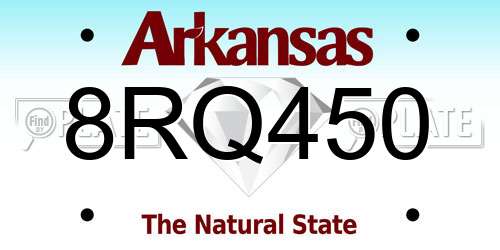 8RQ450 Arkansas License Plate