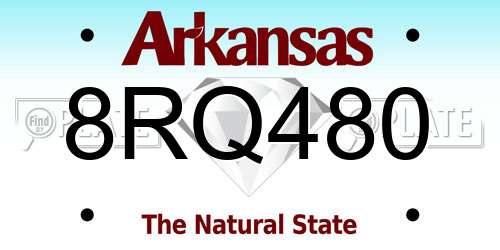 8RQ480 Arkansas License Plate